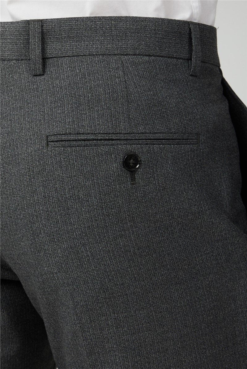 Limehaus | Grey Textured Slim Fit Trousers | SuitDirect.co.uk