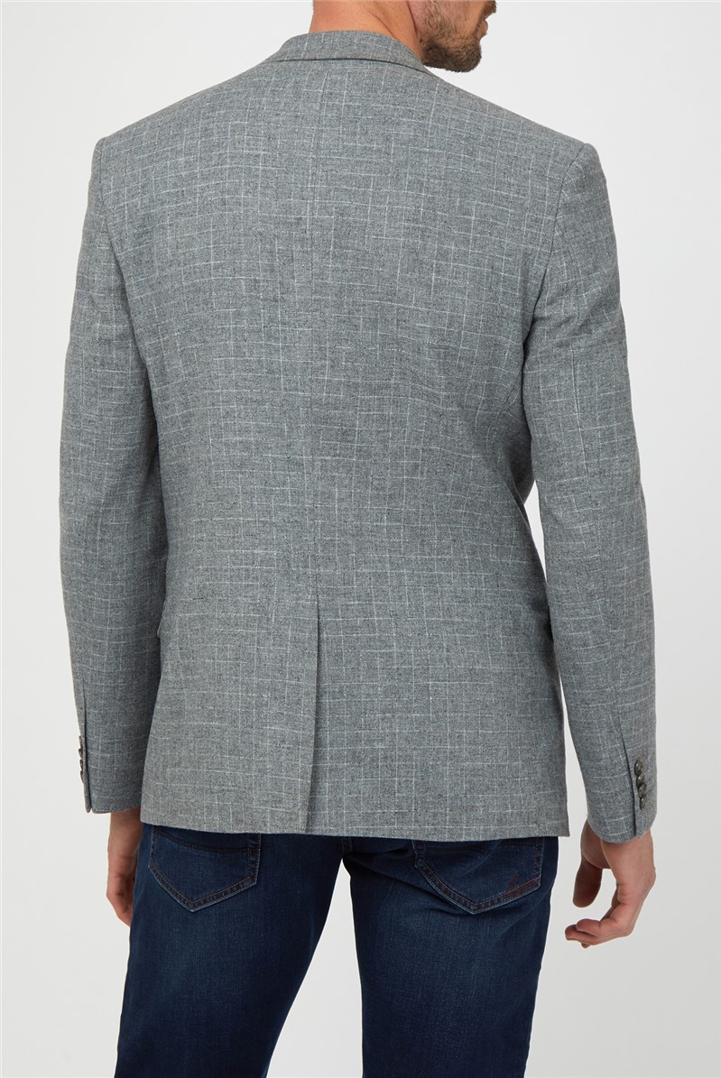  Light Grey Broken Check Suit Jacket