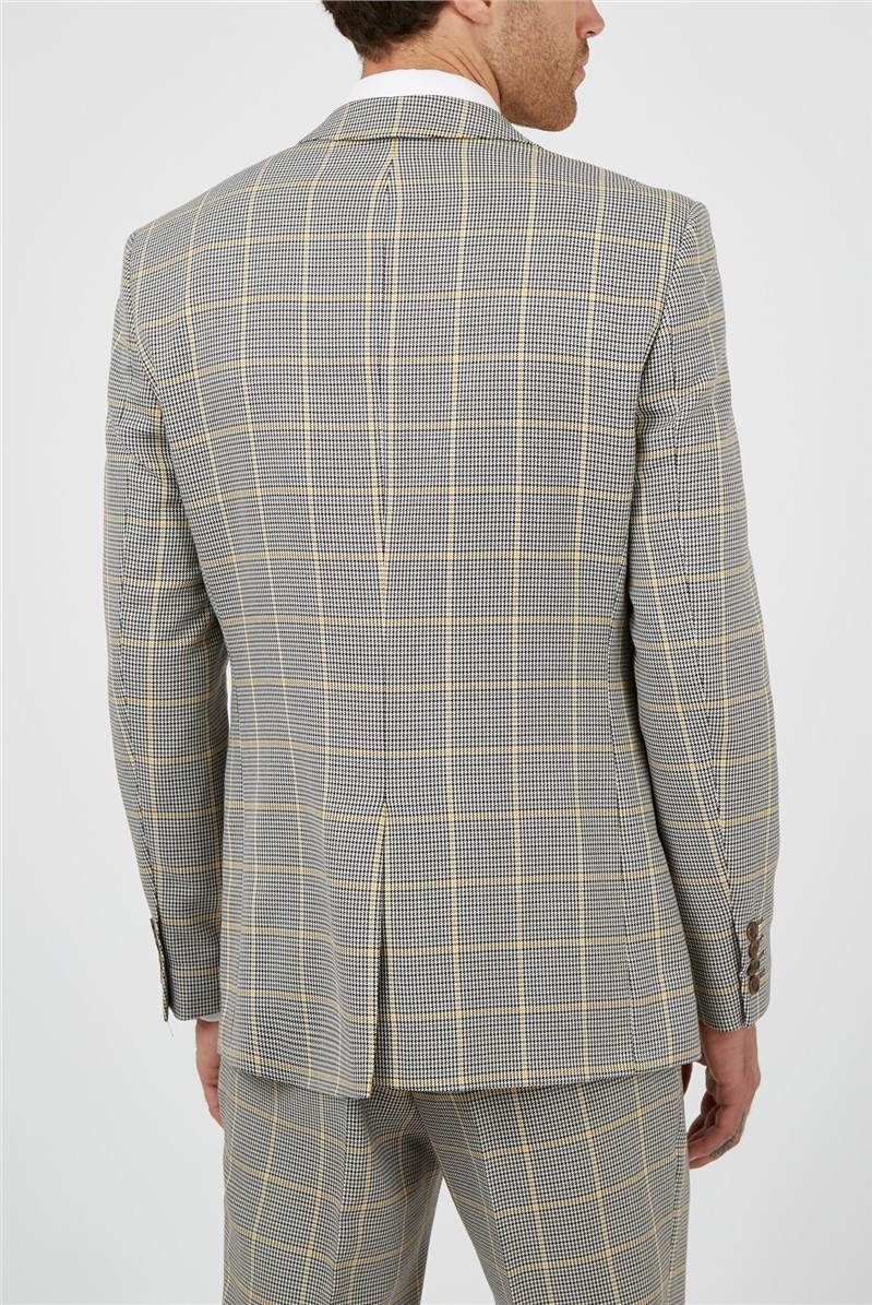  Slim Fit Heritage Mustard Check Two Piece Suit