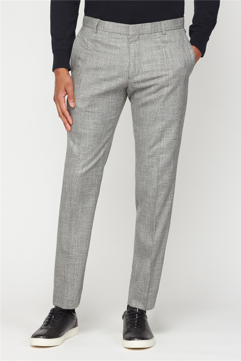  Grey Twist Structure Slim Trousers