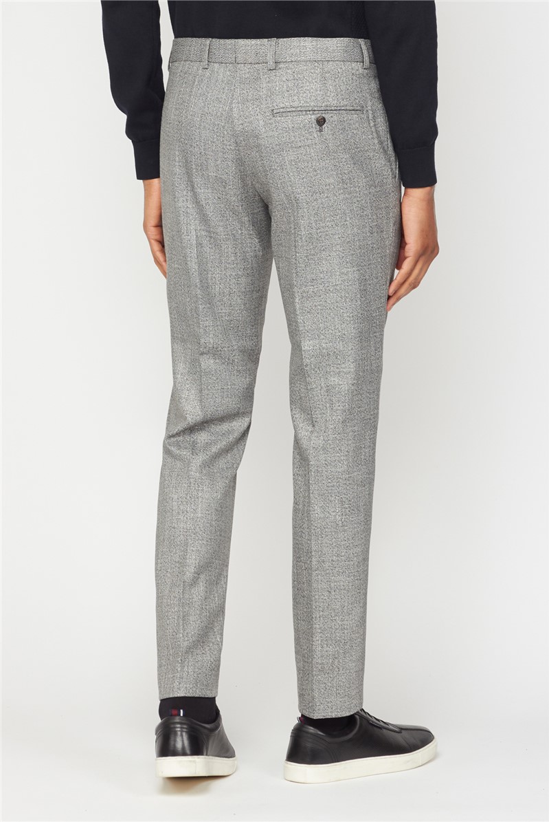  Grey Twist Structure Slim Trousers