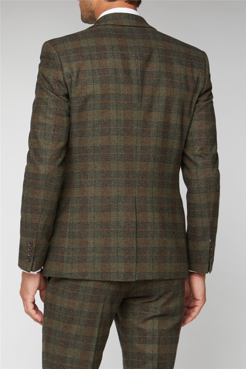  Tailored Fit Green Heritage Tweed Suit Jacket