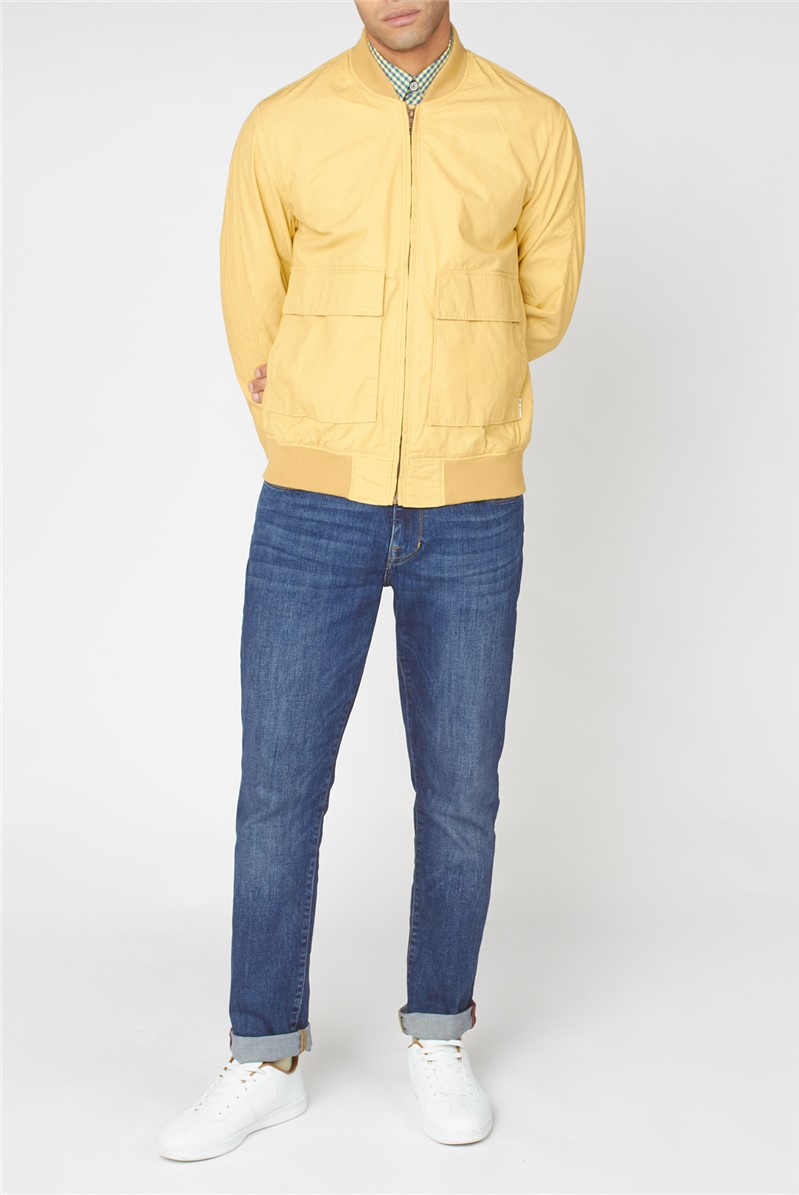 Men's Yellow Laundered Bomber Jacket