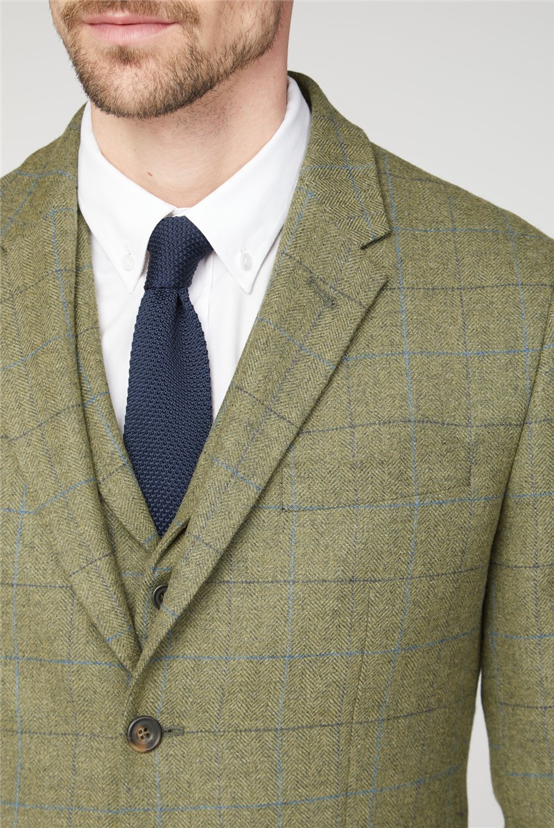  Green Heritage Check Tailored Fit Waistcoat