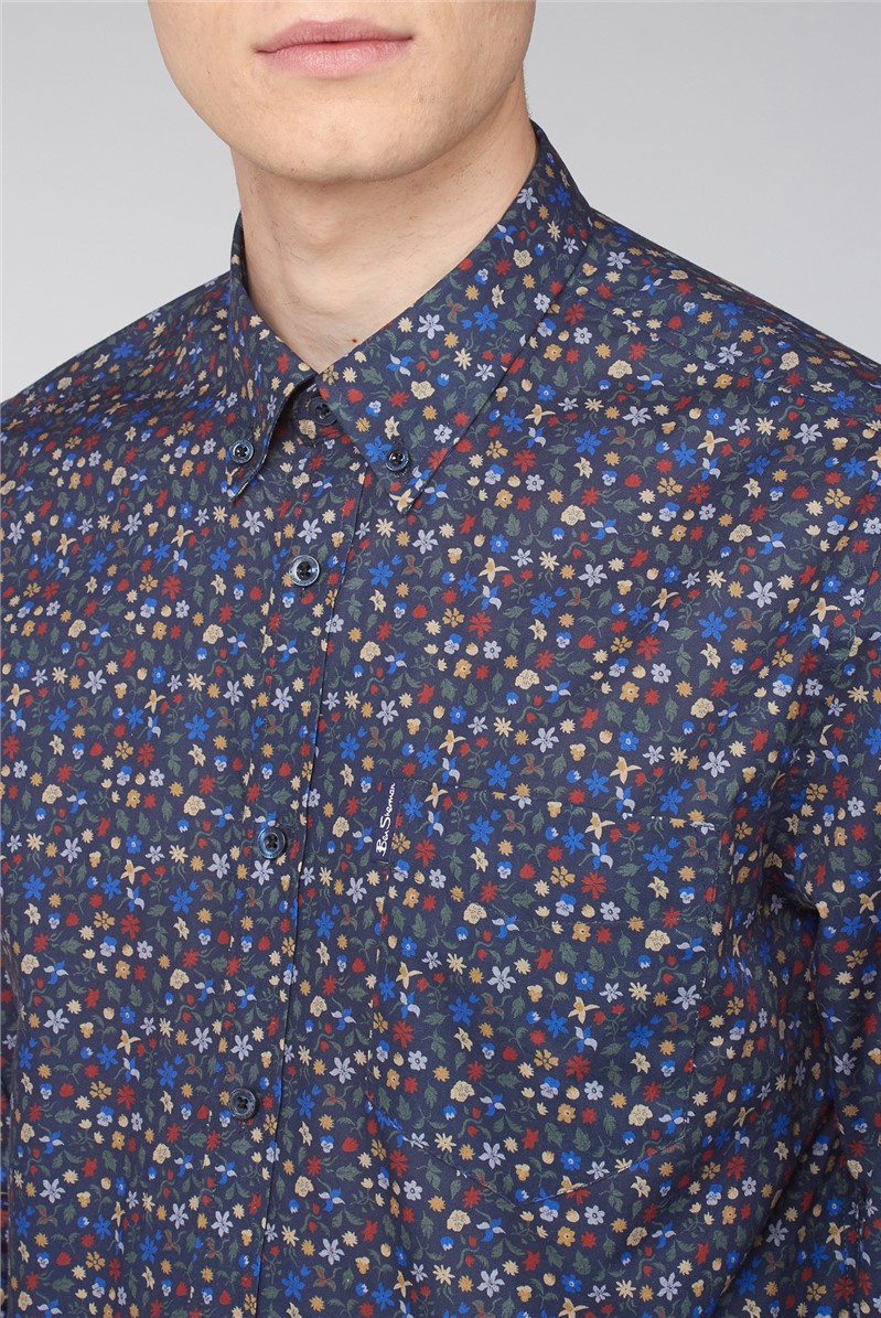  Long Sleeve Multicolour Floral Print Shirt