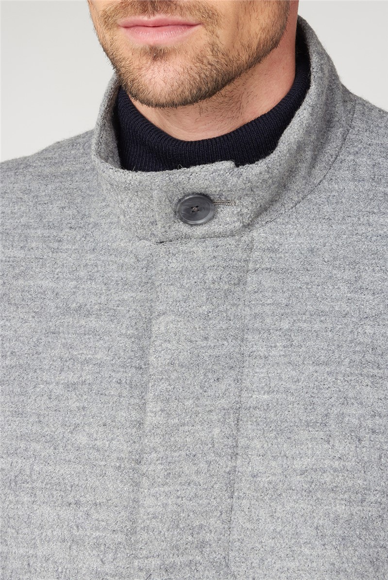  Grey Funnel Neck Car Coat