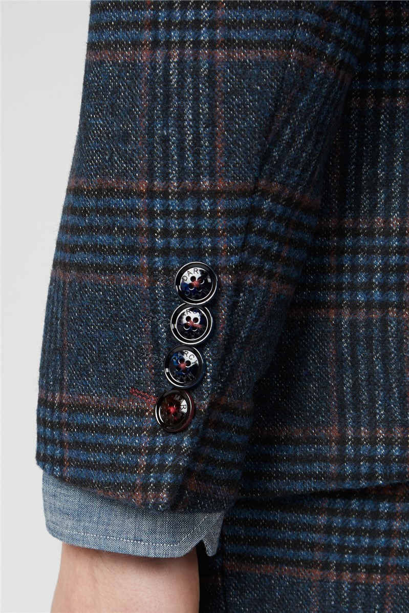  Luca Navy Check Tweed Jacket