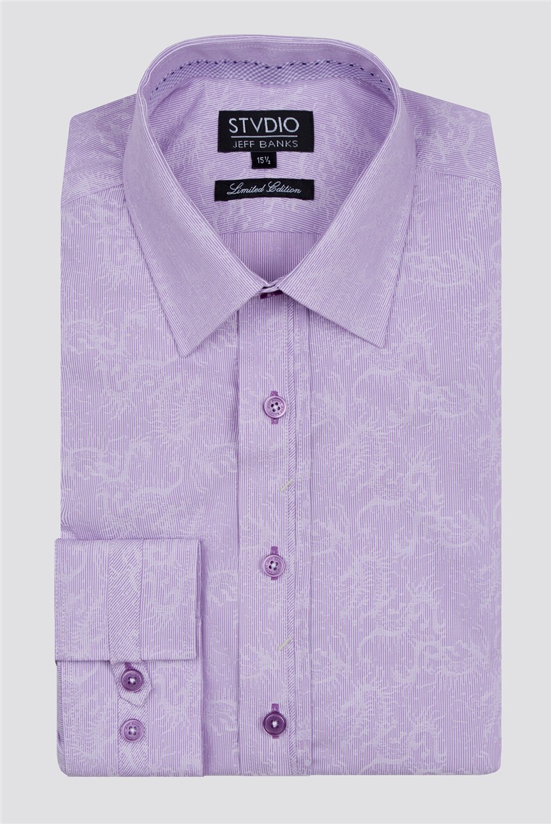 Stvdio Floral Stripe Jacquard Formal Shirt