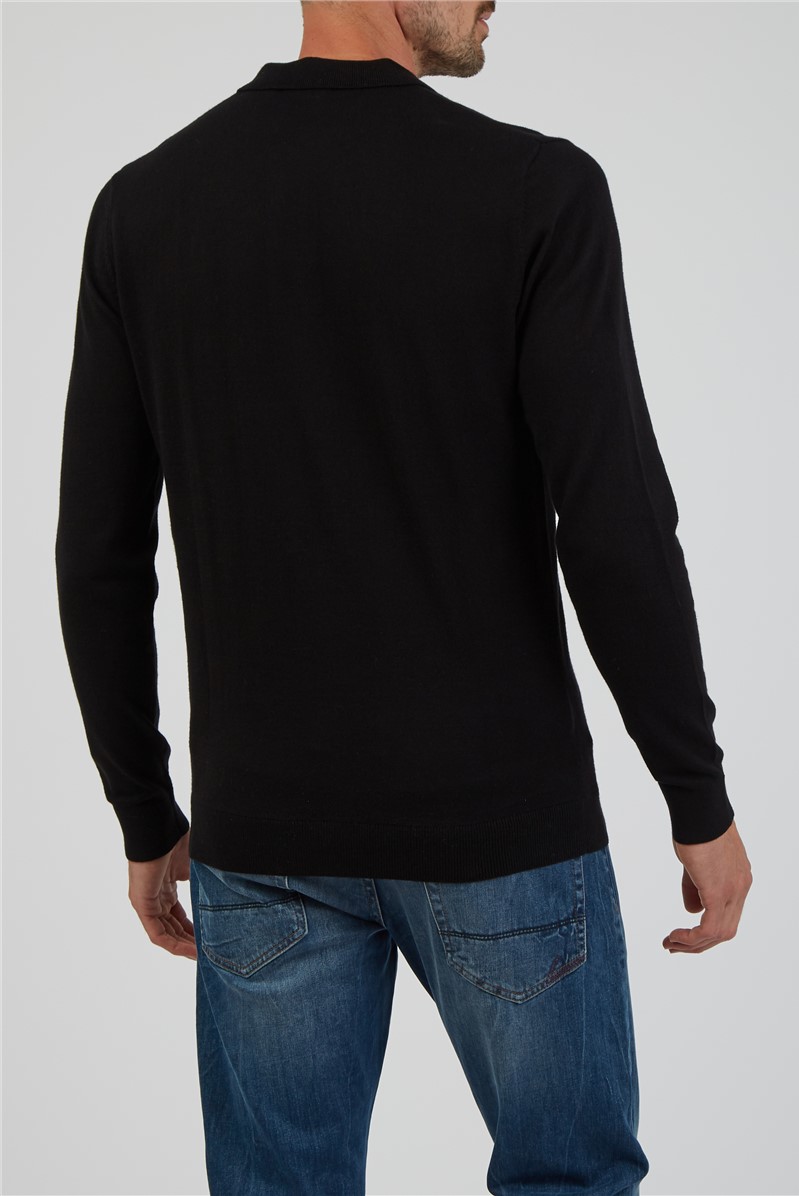 Jeff Banks Black Long Sleeved Polo Jumper SuitDirect