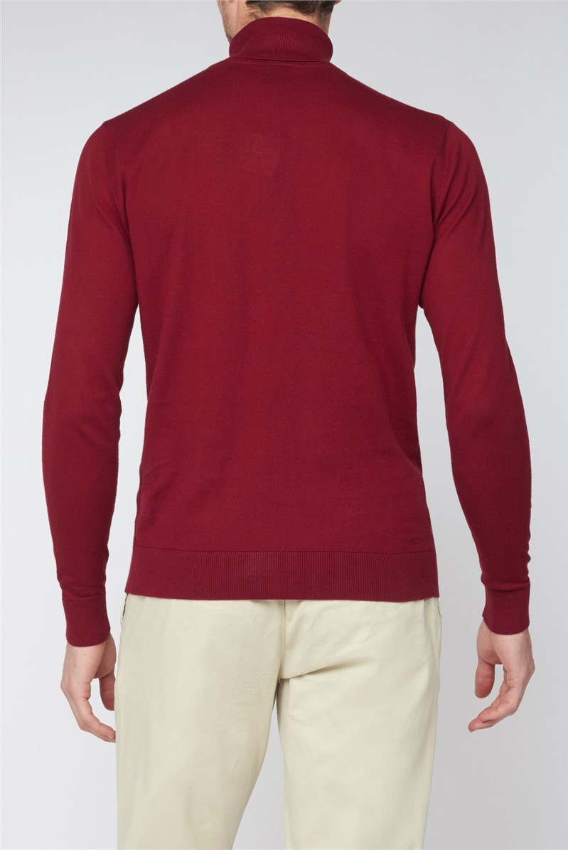 Jeff Banks | Burgundy Red Roll Neck Jumper | SuitDirect.co.uk