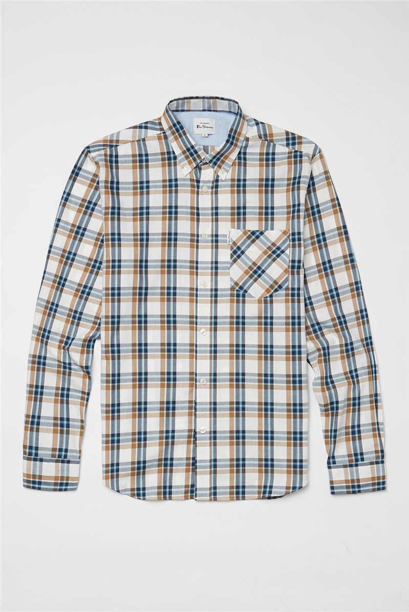 Ben Sherman | Men's Madras Snow White Check Shirt | Suit Direct