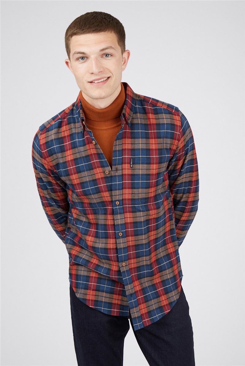  Camel Striped Checked Shirt