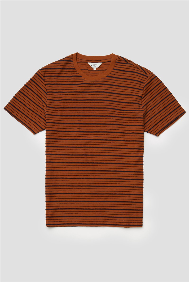  Textured Caramel Stripe T-Shirt