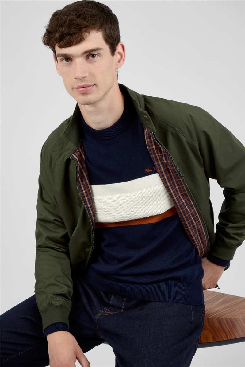  Chest Stripe Crew Neck Jumper - Marine