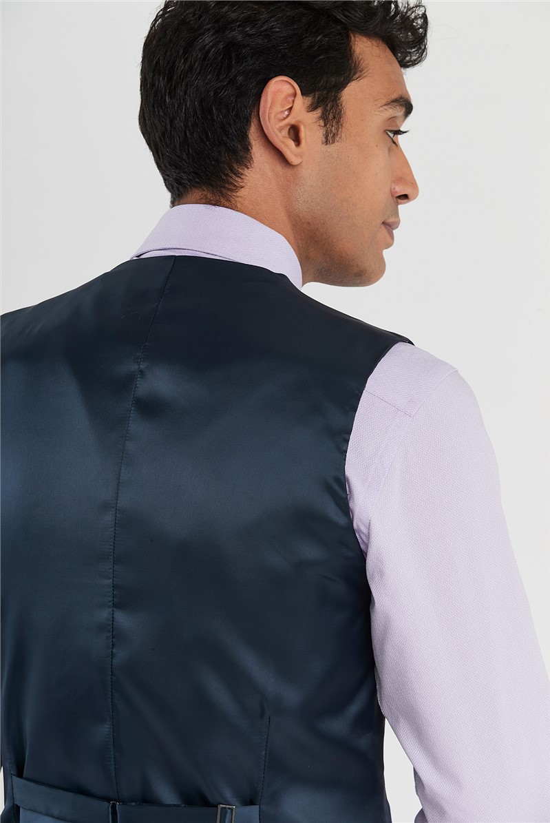  Slim Fit Blue Stretch Suit Waistcoat