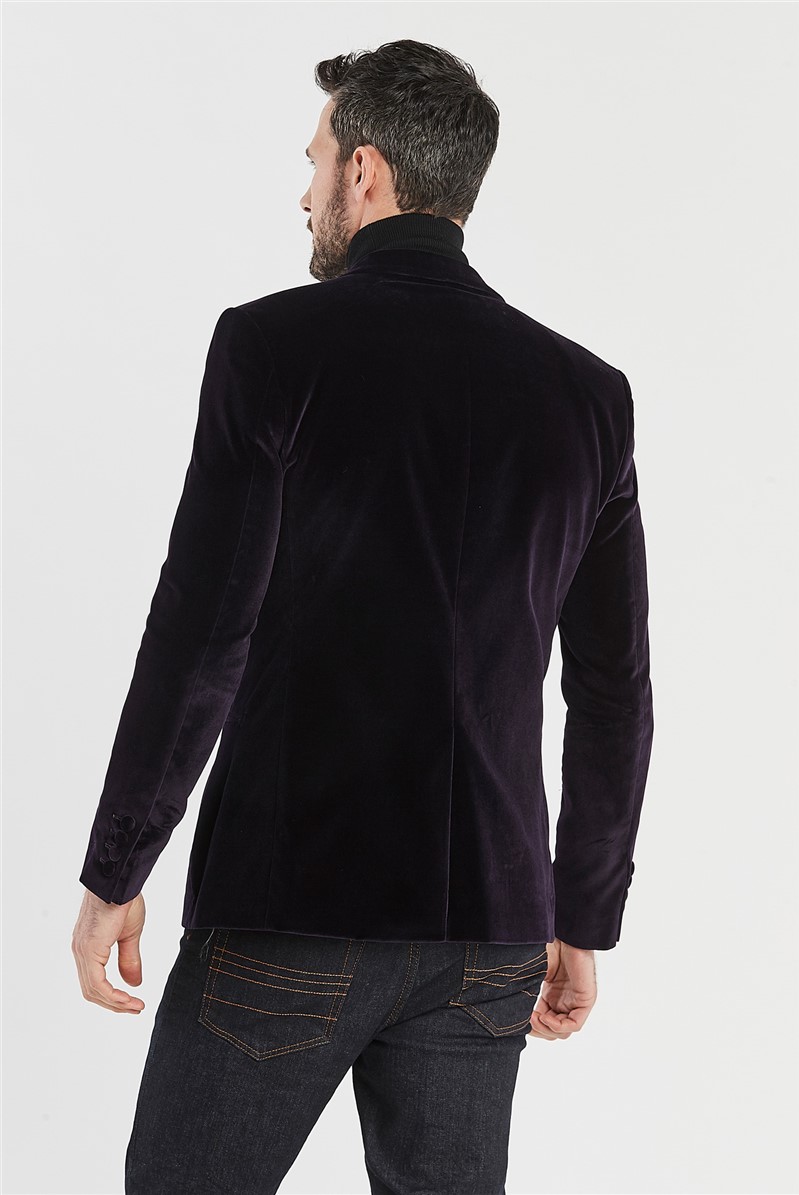 Ted Baker Burgundy Slim Fit Velvet Blazer Suit Direct