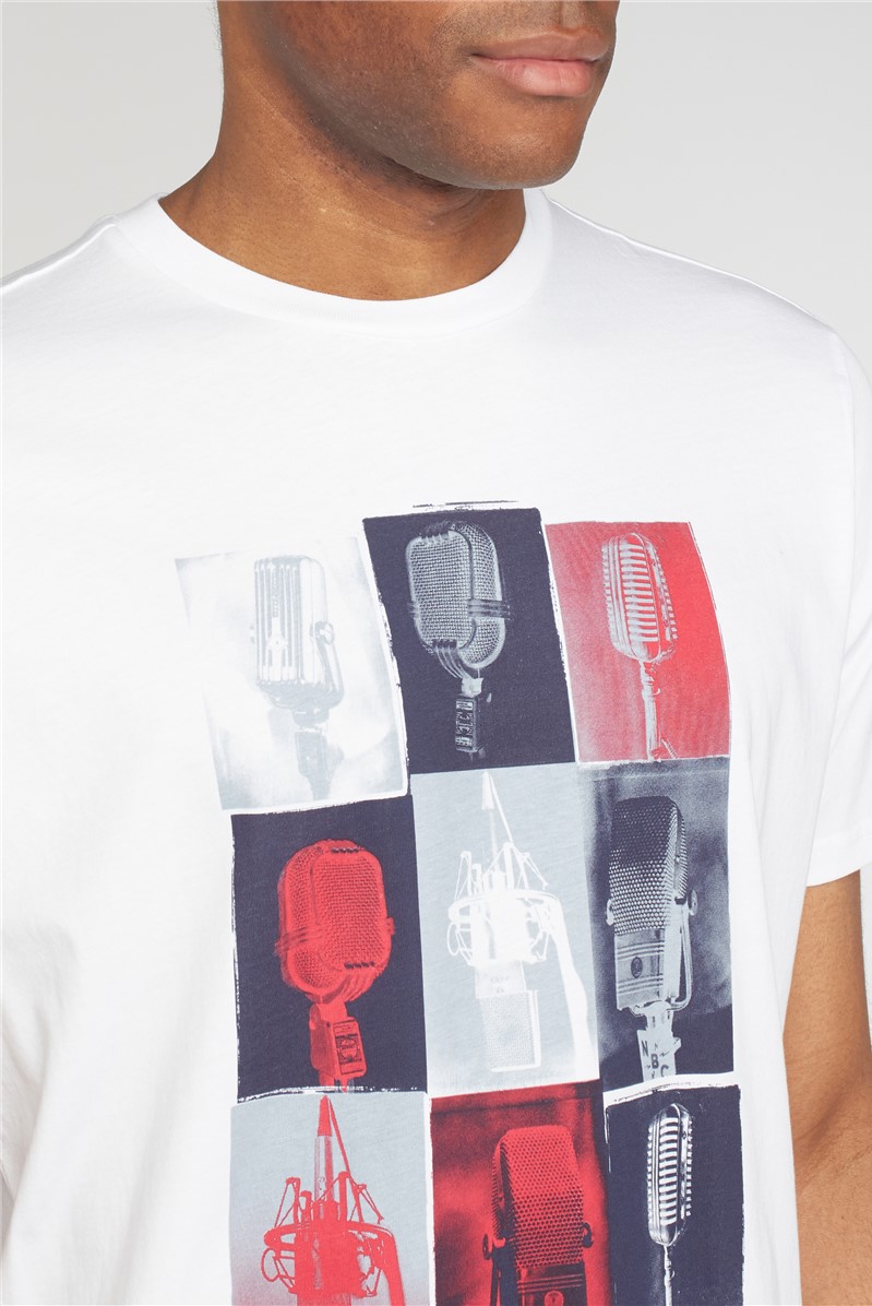 Microphone Print T-Shirt