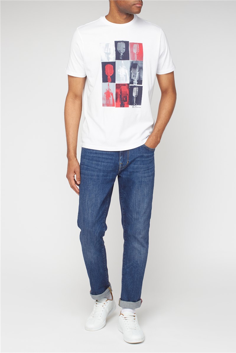 Microphone Print T-Shirt