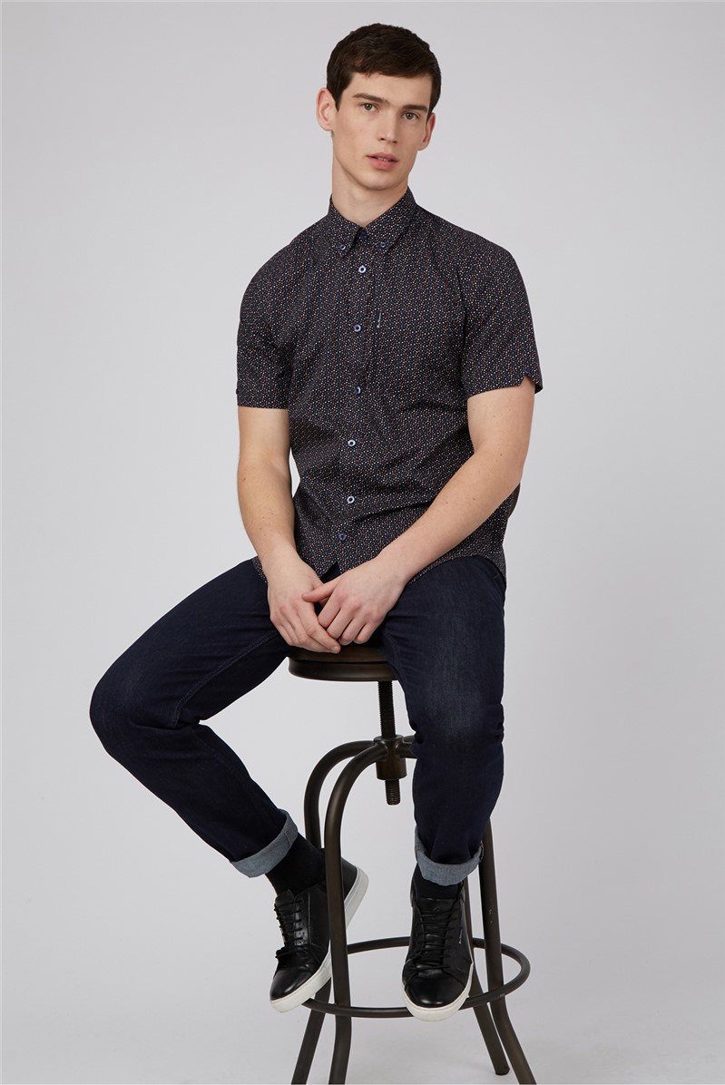 Ben Sherman Short Sleeve Spot Print Shirt