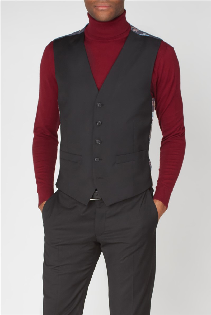  Black Plain Three Piece Suit