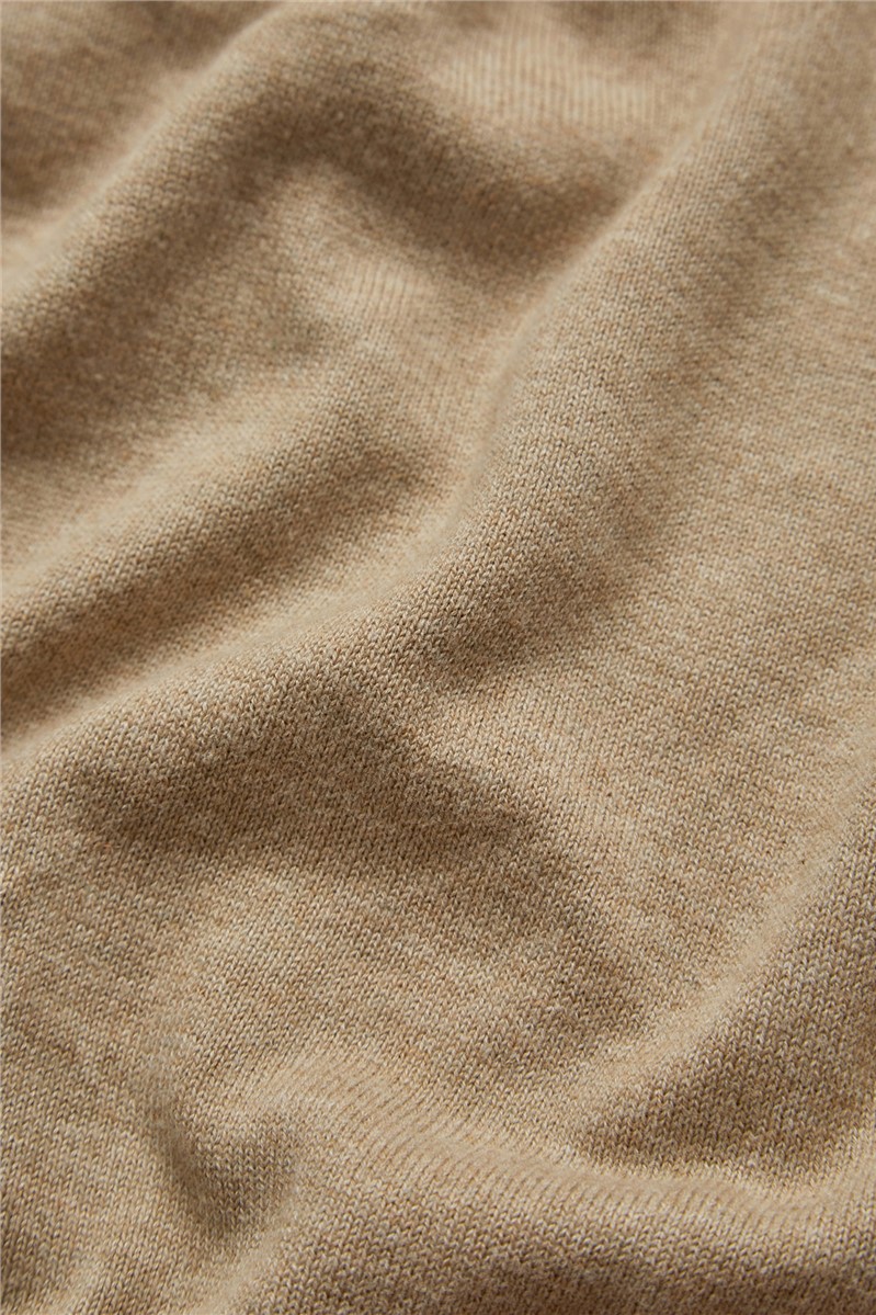  Sand Cotton Signature Knitted Roll Neck Jumper