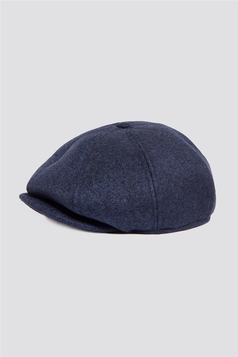  Rayford Navy Tweed Baker Boy Hat