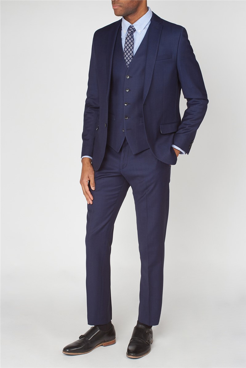 Ben Sherman Navy Birdseye Three Piece Suit