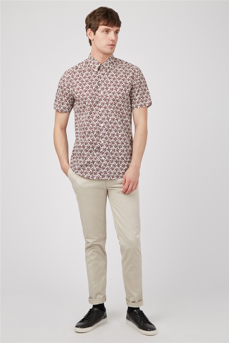  Regular Fit Retro Print Shirt