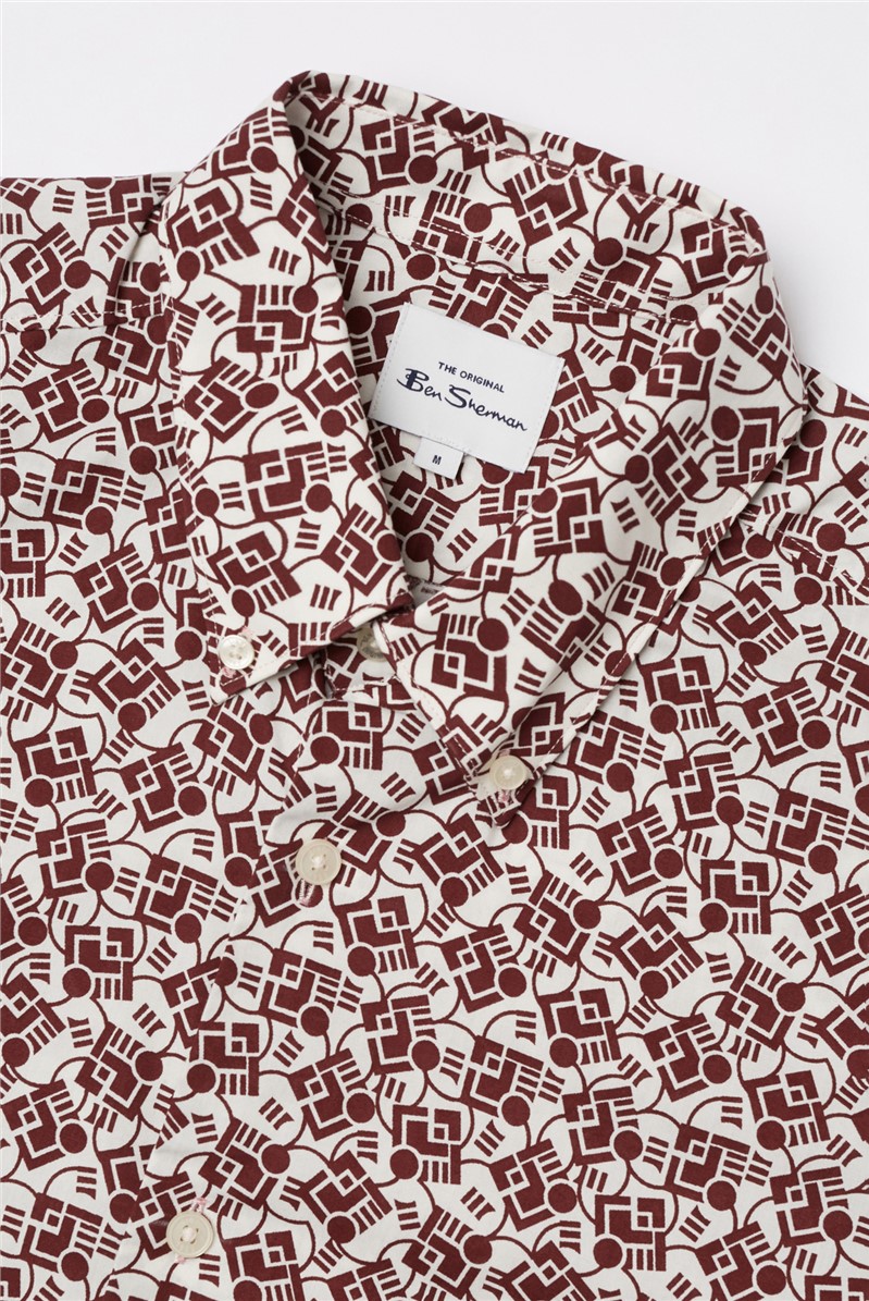  Regular Fit Retro Print Shirt