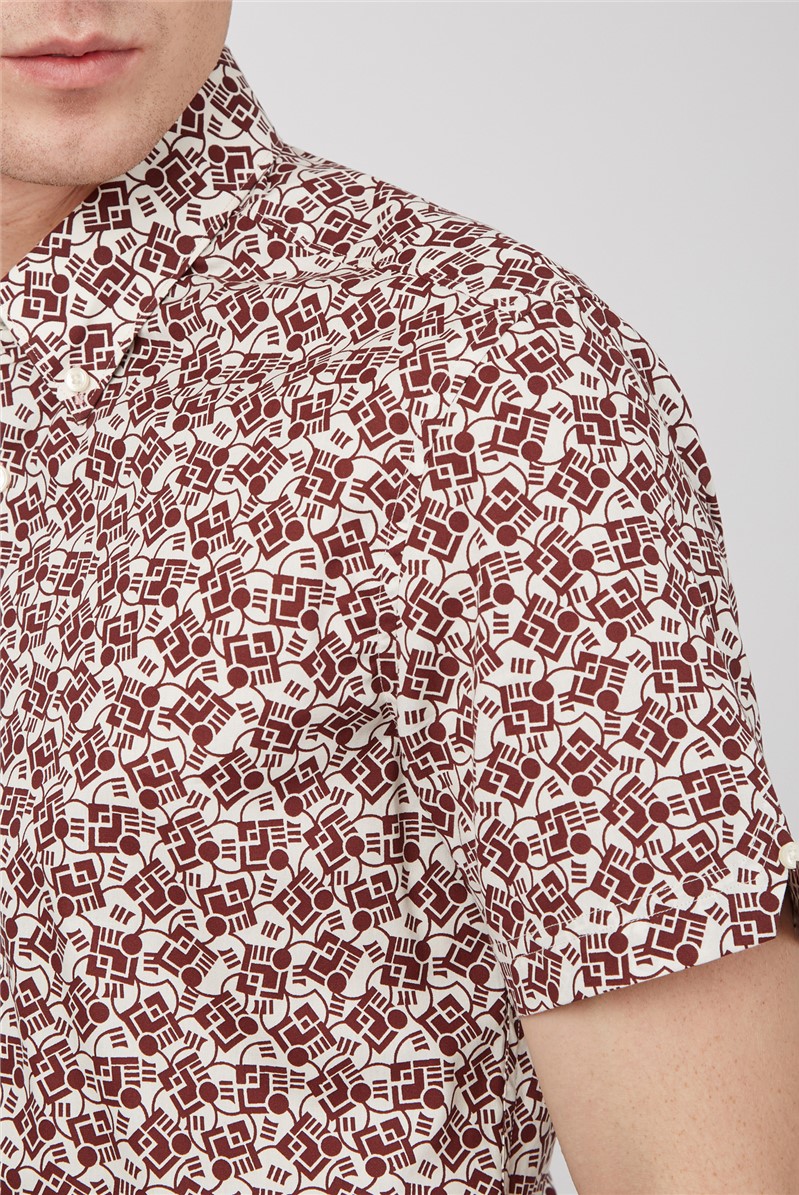  Regular Fit Retro Print Shirt