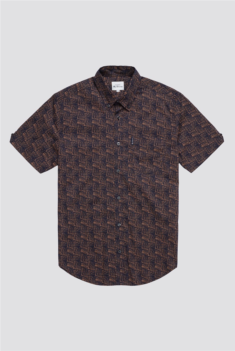  Regular Fit Texture Print Shirt