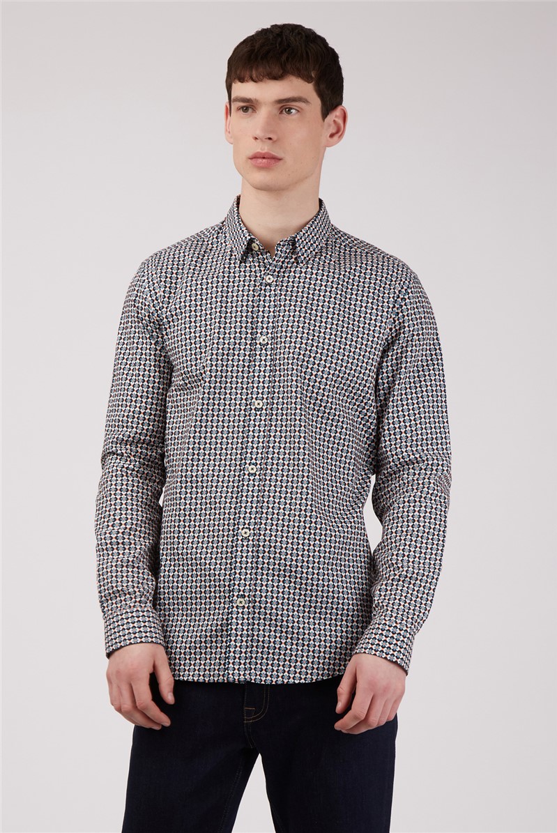 Ben Sherman Brighton Tile Geo Print Shirt