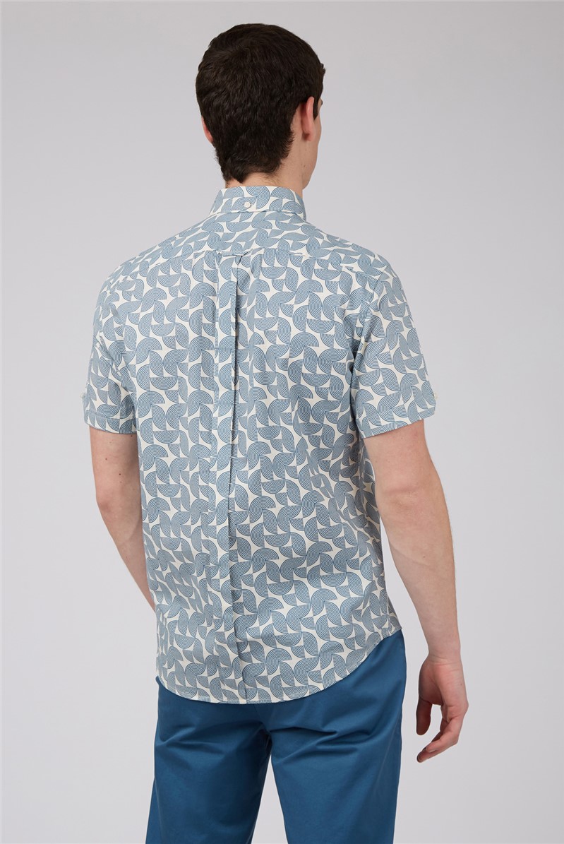  Regular Fit Geometric Block Print Shirt