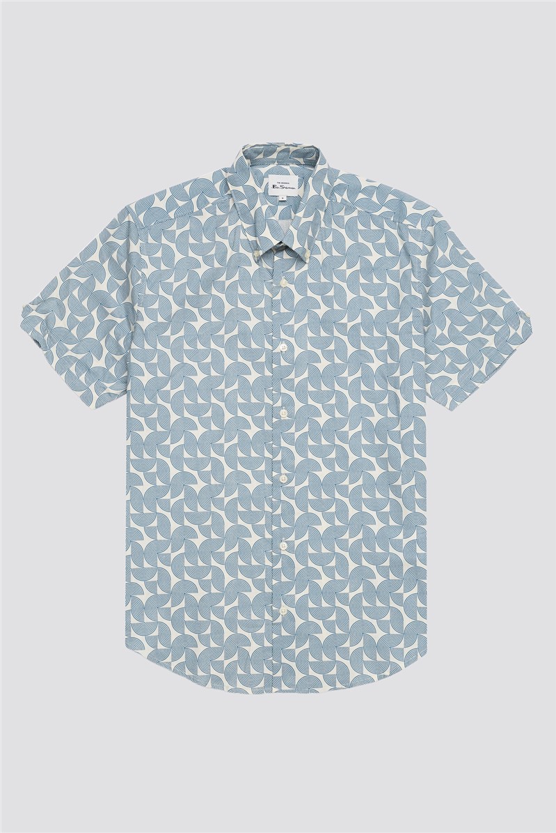  Regular Fit Geometric Block Print Shirt