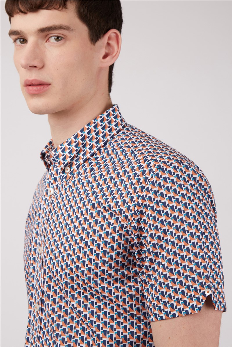  Slim Fit Geometric Print Shirt