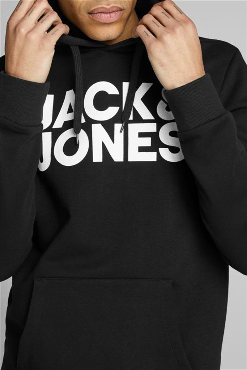 JACK & JONES Black Logo Hoody