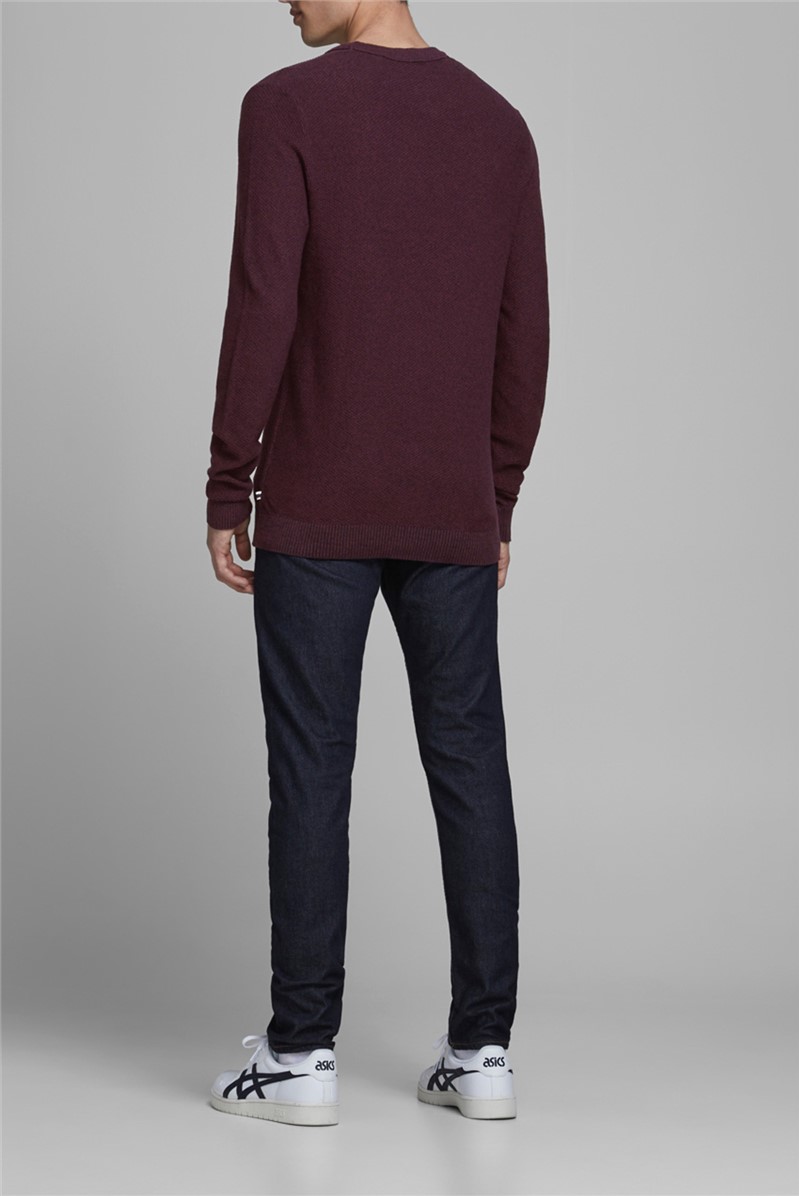 JACK & JONES Burgundy Crew Neck Sweater