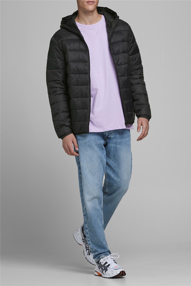 JACK & JONES Black Hooded Puffer Jacket