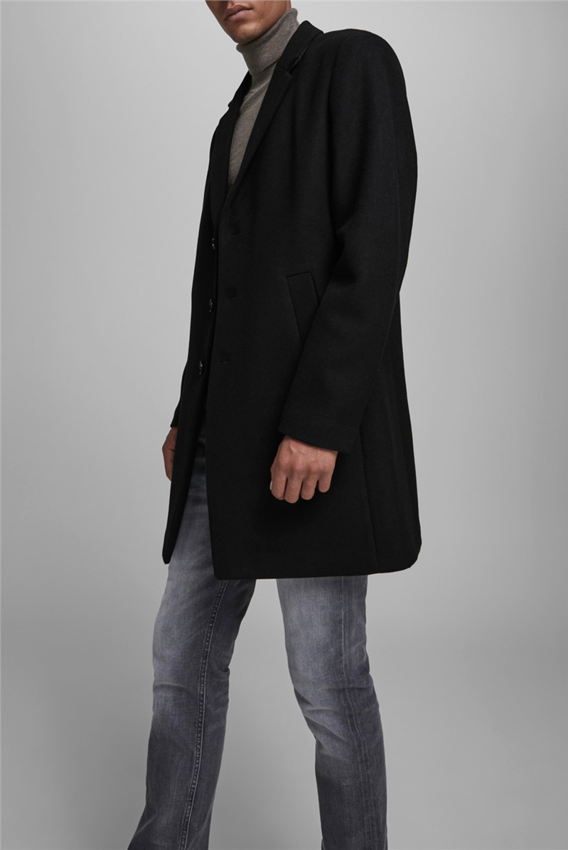  Black Wool Overcoat