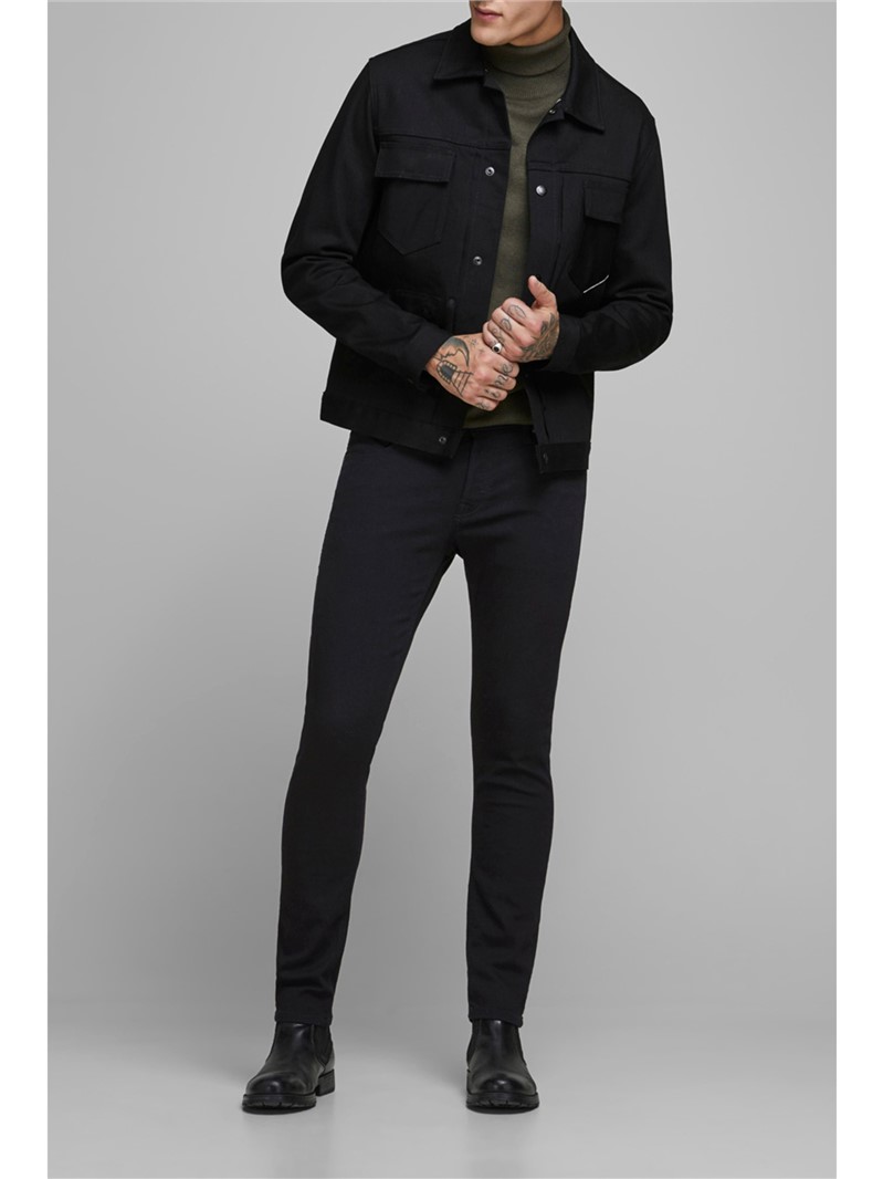 Jack & Jones Slim Stretch Black Jeans SuitDirect.co.uk