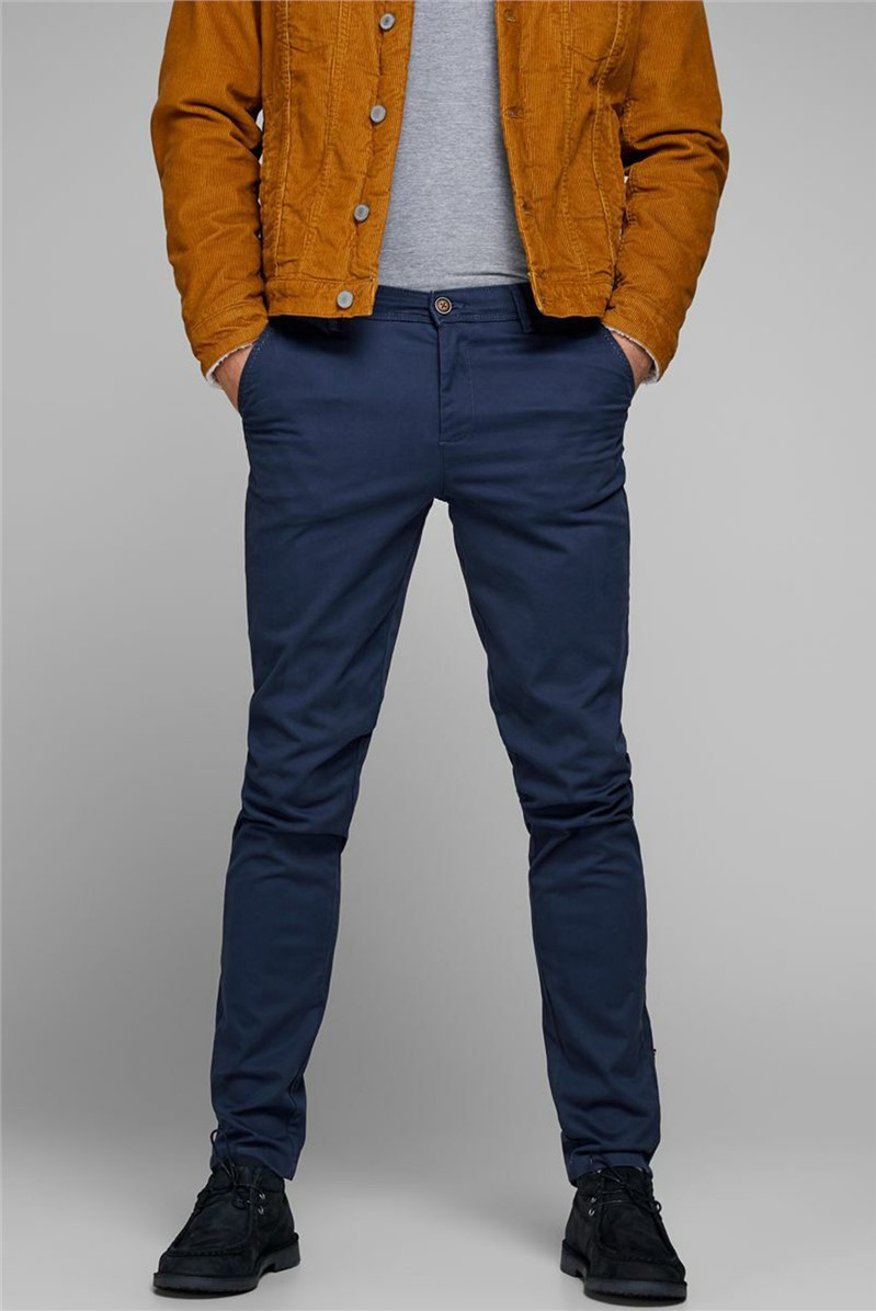 JACK & JONES Pantaloni Chino Slim Fit Uomo – Vita Bassa, Polsini Arrotolati, Con Passanti
