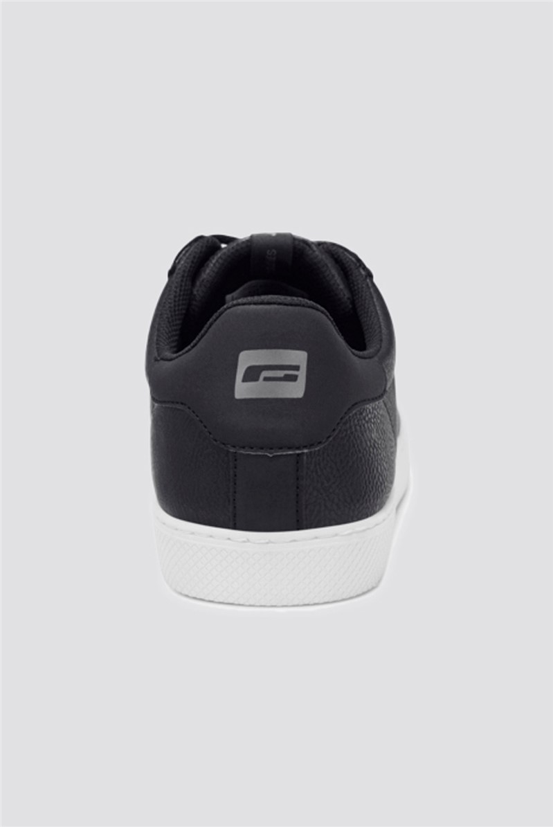 JACK & JONES Black Faux Leather Trent Trainer