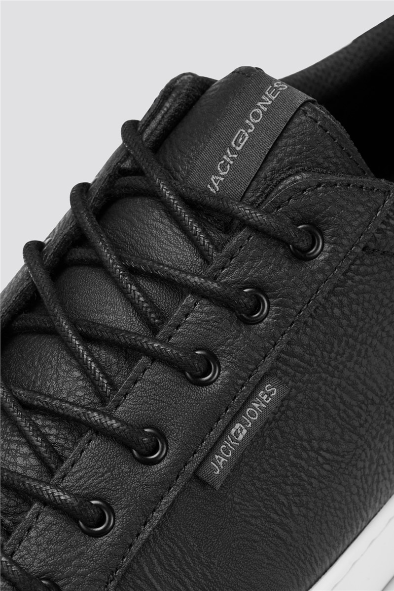 JACK & JONES Black Faux Leather Trent Trainer