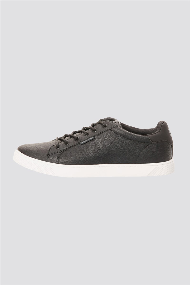 Jack & Jones | Black Faux Leather Trainers | SuitDirect.co.uk