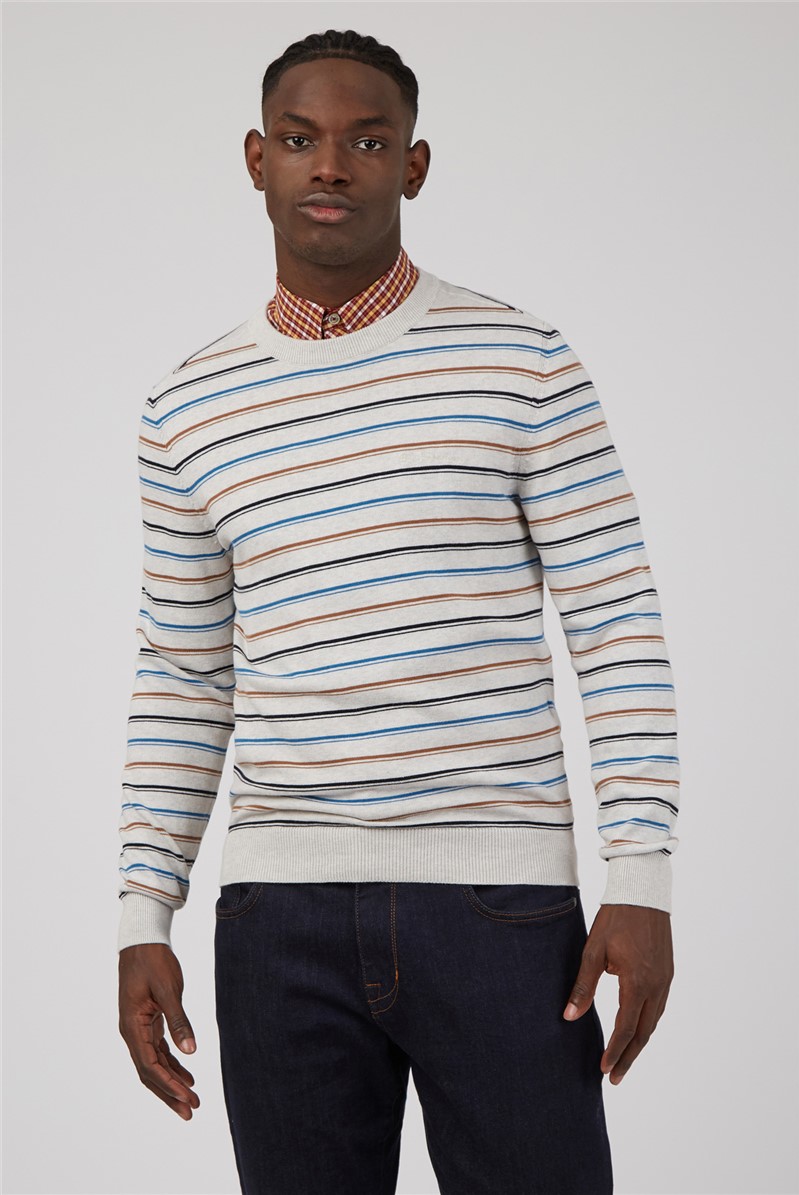  Fine Stripe Crew Neck Jumper