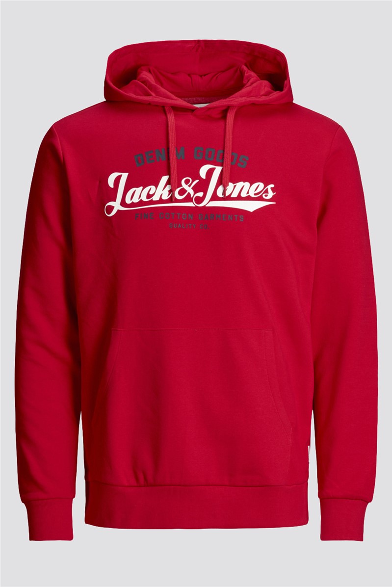 JACK & JONES Red Logo Hoodie