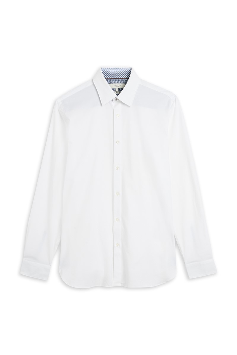  Slim Fit White Texture Shirt