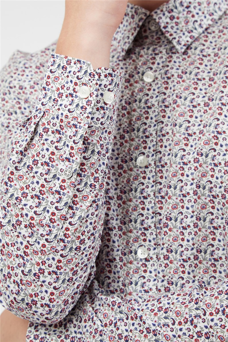  Casual Long Sleeved Multicoloured Floral Shirt