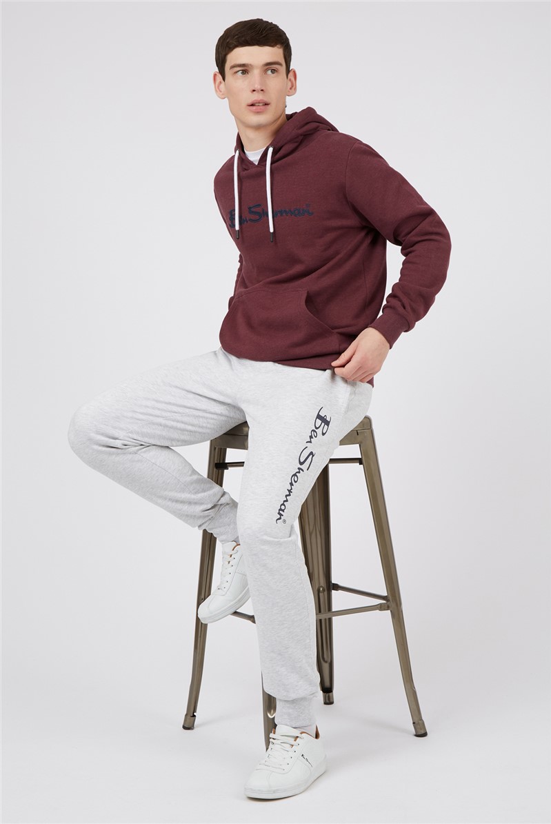  Wine Red Casual Logo Hoodie