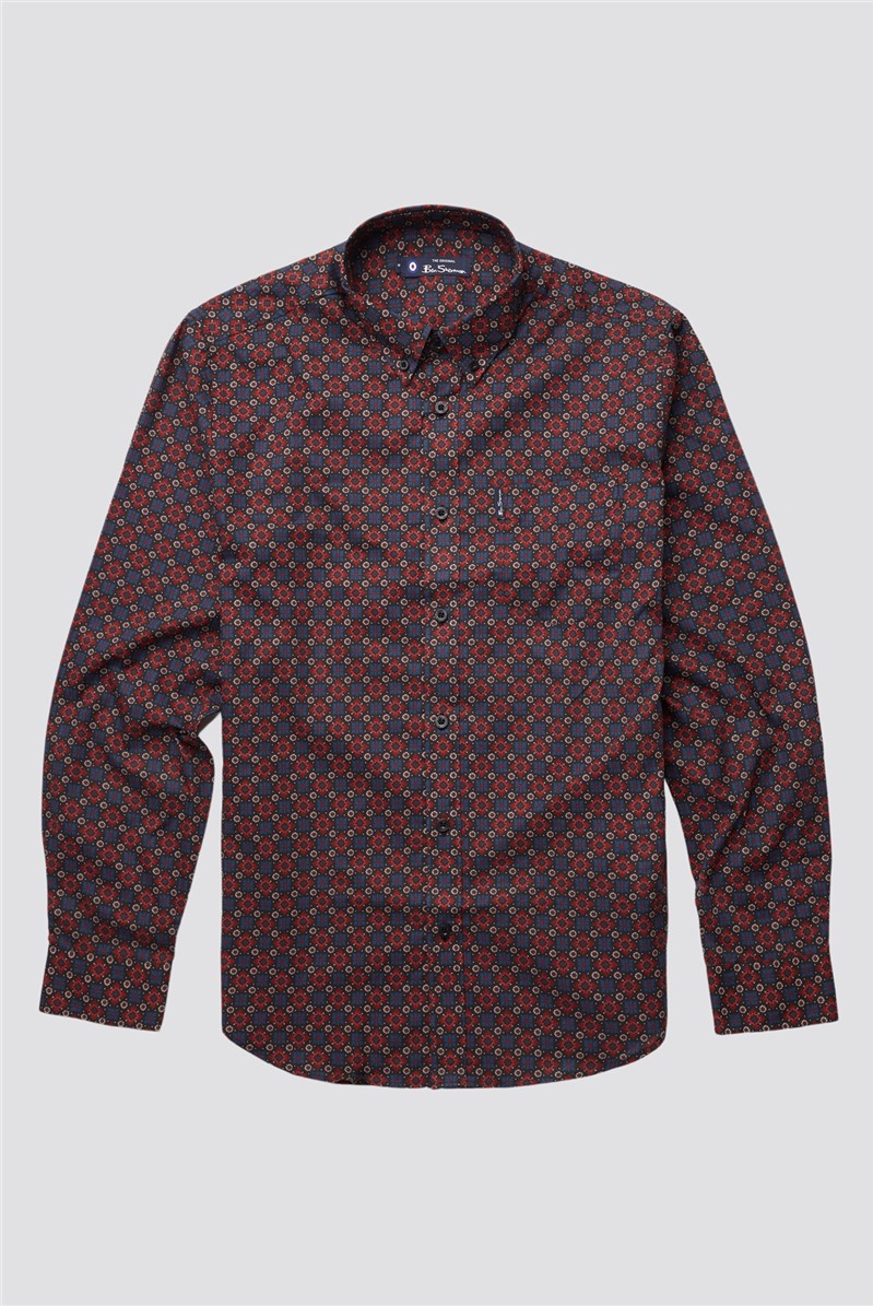  Long Sleeve Foulard Print Shirt